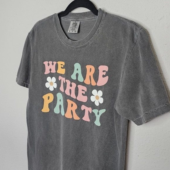 Comfort‎ Colors Heavyweight Gray Tee Shirt Spellout Graphic Womens S Small - Picture 2 of 6